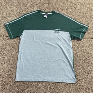 Tommy Hilfiger Jeans Color Block Tee Size Large Men’s Cotton Short Sleeve 90s